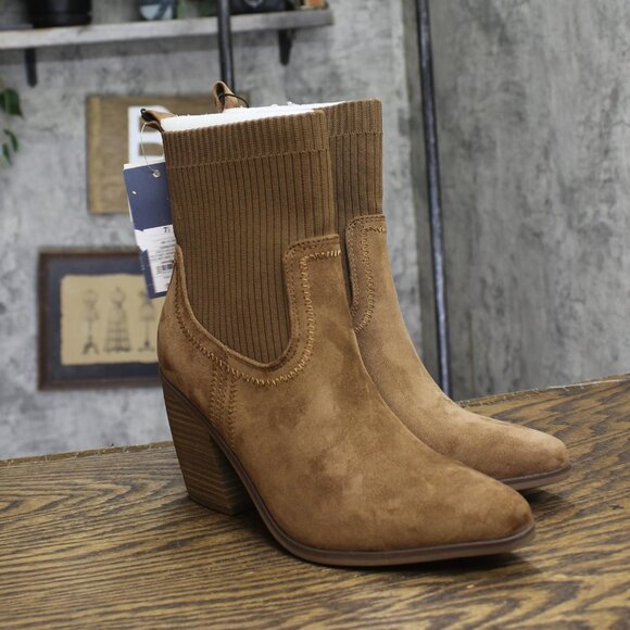 Universal Thread Womens Kinley Ankle Boots 88225814 Cognac Brown 7.5M - Picture 1 of 9